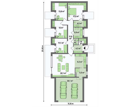 Проект современного дома площадью 170 кв. м в стиле барнхаус