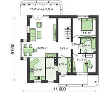 Проект дома с мансардой и дополнительной спальней