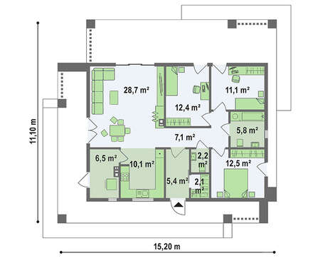 Планировка небольшого дома на 103 кв. м в стиле минимализма