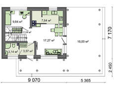 Проект двухэтажного коттеджа на 104 кв. м для небольшой семьи
