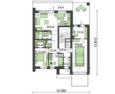 Проект стильного коттеджа площадью 206 кв. м для проживания разных поколений