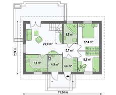 Проект милого дома площадью 149 кв. м с нежным экстерьером