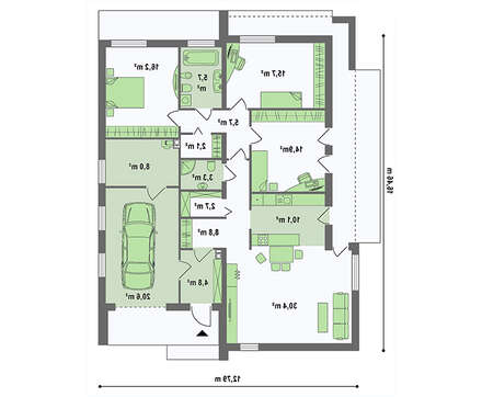 Чертеж стильного лаконичного коттеджа площадью 148 кв. м Чертеж стильного лаконичного коттеджа площадью 148 кв. м