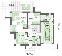 Интересный проект особняка с кабинетом на первом этаже