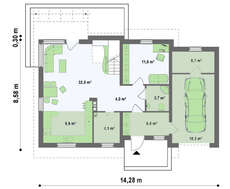 Проект дома с мансардой, кабинетом и террасой над гаражом