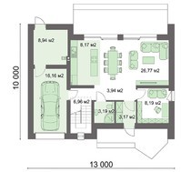 Проект коттеджа с мансардой и гаражом