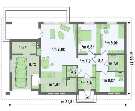 Проект элегантного дома с тремя спальнями