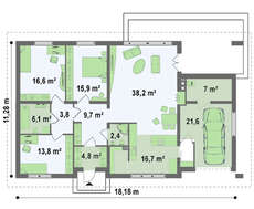 Проект элегантного дома с тремя спальнями