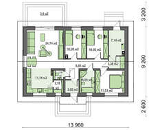 Одноэтажный дом с тремя спальнями