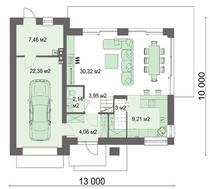 Современный коттедж с просторной гостиной