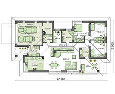 Одноэтажный коттедж площадью 200 м2