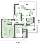 Красивый двухэтажный дом в чёрно-белом цвете