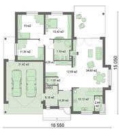 Одноэтажный жилой дом, декорированный деревом