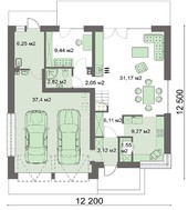 Мансардный жилой дом  для большой семьи