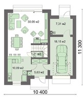 Двухэтажный особняк с тремя спальнями и гаражом