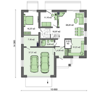 Двухэтажный коттедж с открытой террасой