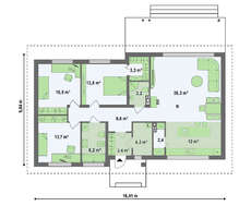 Проект одноэтажного дома в традиционном стиле