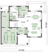 Красивый дом с тремя ажурными балкончиками