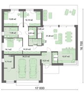 Красивый мансардный дом Т-образной формы