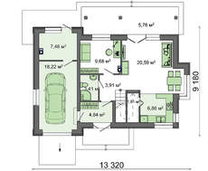 Мансардный двухэтажный дом для загородного участка