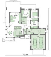 Одноэтажный дом с гаражом на два автомобиля