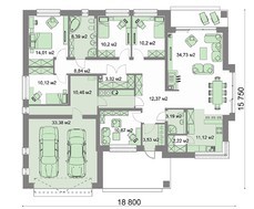 Просторный одноэтажный жилой дом