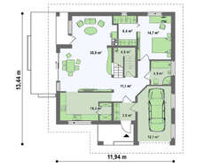 Проект дома с боковой террасой