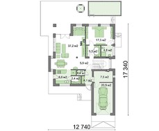 Проект модного двухэтажного особняка с гаражом