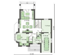 Жилой дом с деревянными ставнями