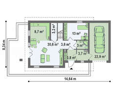 Проект дома с террасой и современными элементами