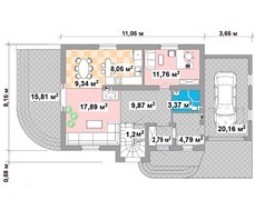 Двуэтажный коттедж, декорированный диким камнем