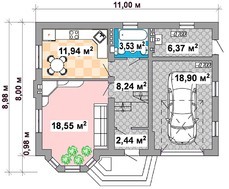 Двухэтажный дом с отдельной гостиной