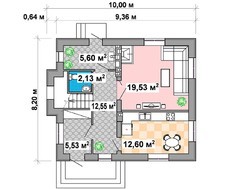 Компактный двухэтажный дом на три спальни
