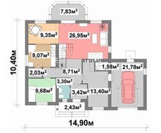 Красивый двухэтажный коттедж с просторной террасой на втором этаже