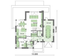 Шикарный модный дом в два этажа