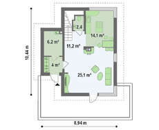 Проект двухэтажного дома для узкого участка