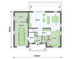 Проект дома в традиционном стиле с двускатной крышей