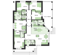 Схема одноэтажного дома с возможностью использования под мини-гостиницу