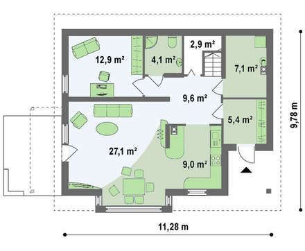 Проект дома с дневной зоной