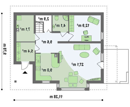 Проект дома с дневной зоной