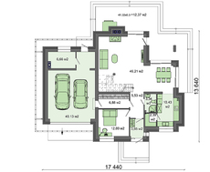 Роскошная планировка жилого дома на 2 этажа со спортзалом