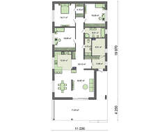 Схема яркого жилого дома на 3 спальни