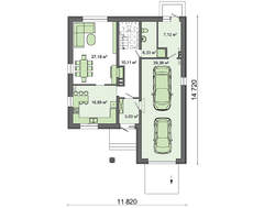 Проект двухэтажного жилого дома с просторным гаражом