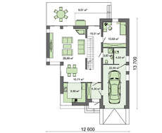 Проект дома с террасой в европейском стиле
