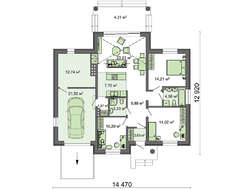 Интересная планировка коттеджа в шоколадных оттенках площадью в 130 кв. м