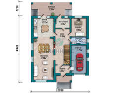Схема трехэтажного особняка площадью 380 кв. м