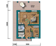 Проект дома в два этажа площадью 153 кв. м в современном барнхаусе