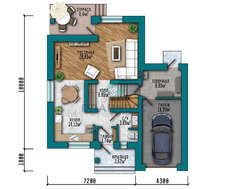 Проект дома в два этажа площадью 161 кв. м с террасой и балконом