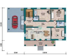 Проект огромного особняка площадью 431 кв. м в три уровня