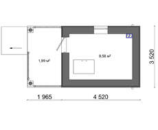 Проект садового домика площадью 20 кв. м для хранения инструмента и урожая с приусадебного участка
